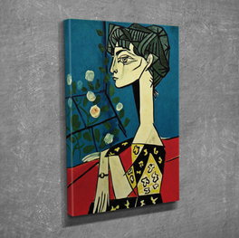 Wallity Lienzo Decorativo Jacqueline con flores de Pablo Picasso 30 x 40 cm